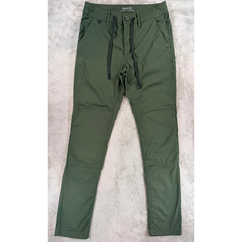 NWOT Roark Mens Layover Traveler Drawstring Pant Military Olive Green 28x30